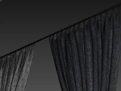 Curtains pair of 3D model