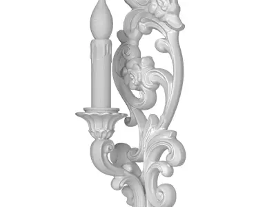 Gothic Victorian Antique Bronze Wall Lamp Sconce Candle Holder  3D model