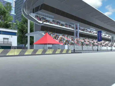 Race Track dragrace Actions 3D model