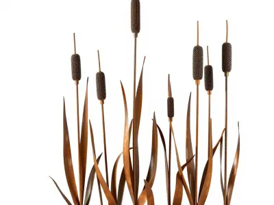 Cattail Metal Sculptures Model Pack for Environments Low-poly 3D model