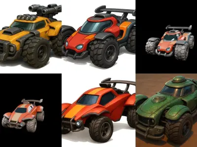 Gt one Car bundle 20 pack 100 glb 3D model