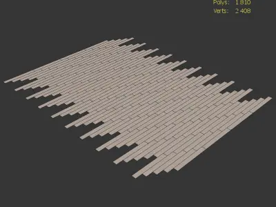 Wood floor Oak Steele Brushed 3D model