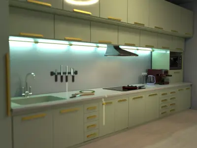 Kitchen with props 3D model