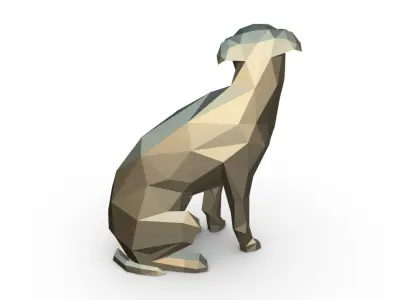 vira lata low poly 3D print model