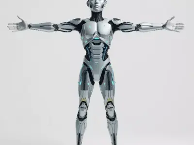 Futuristic Android model pack Low-poly 3D model purchase