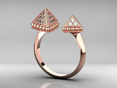 Female Stylish Ring with diamonds N121 3D print model