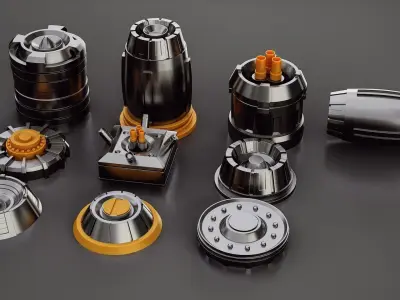 Hard Surface Robot Kitbash 3D model