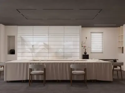 Zen Style Clubhouse Interior 3D model