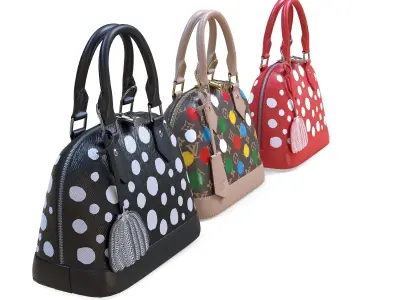 Louis Vuitton Alma Bags Yayoi Kusama Low-poly 3D model