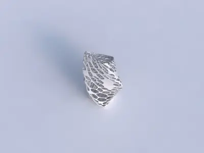 Vase twisted bent quadratic with twisted dense organic lattice 3D print model