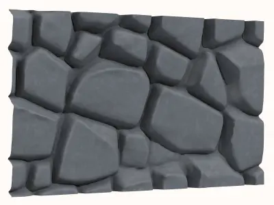 Heavy Duty Rock Wall Modular 3D model