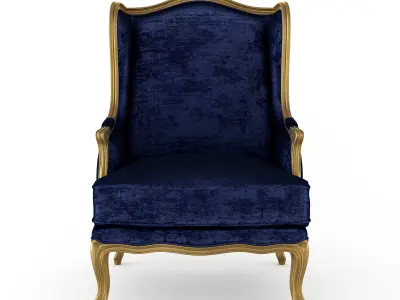Classic royal blue armchair by Modenese 3D model