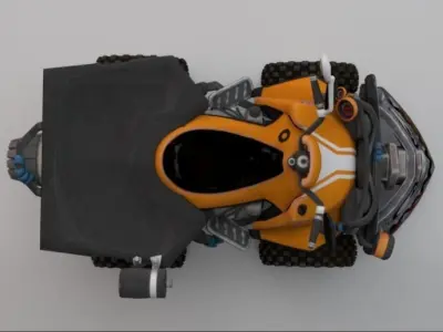 Quad ATV Low-poly 3D model