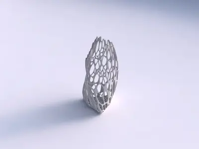 Vase twist tipped triangle with cracked organic lattice  3D print model