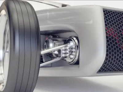 sci fi futuristic car  vray 3D model