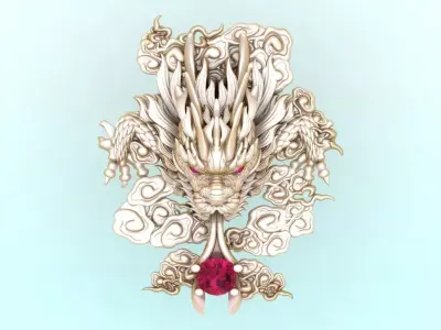 Dragon for jewelry - Dragon for pendant - N1006 3D print model