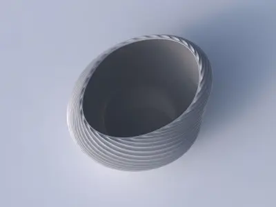 Bowl compressed 2 with bent extruded lines 3 3D print model