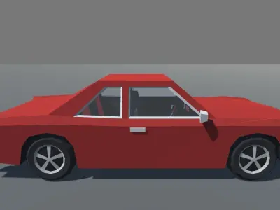 Muscle Car Coupe with Interior MOBILE READY Low-poly 3D model