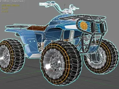 Buggy Car Game Ready Low-poly 3D model