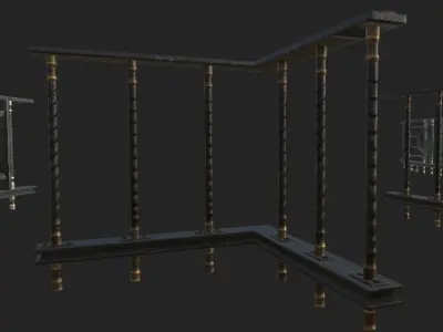 Handrail Kit Low-poly 3D model