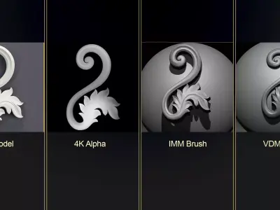 175 Ornament Brushes 4K Alphas and 3D Models- VOL 06 3D model