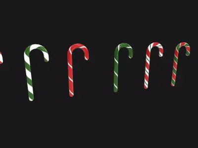 Free Christmas Candy Canes Free low-poly 3D model