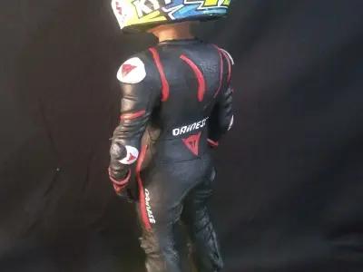 Motorcyclist statue of man in racing suit 3D print model