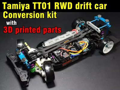 Tamiya TT01 RWD drift car conversion kit 3D print model