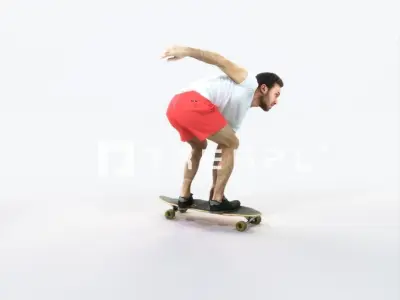 Flow 03L Riding a Skateboard Sports Man Low-poly 3D model