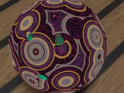 Bowling Lane with Pin and Ball Low-poly 3D model