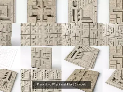 Frank Lloyd Wright Wall Tiles 3D Model Collection