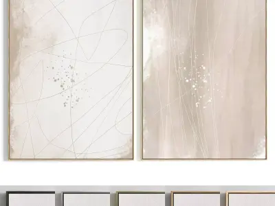 Plaster Two Photo Frame 312 Low-poly 3D model