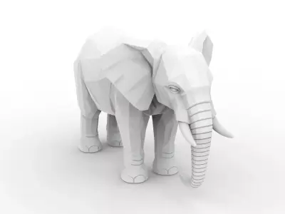 Low Poly Elephant 3D Printable 3D print model