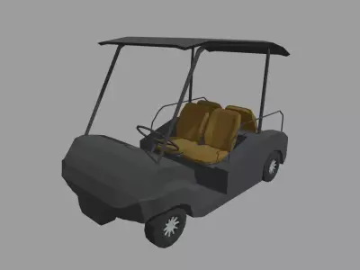 Low Poly Golfing Cart 01 Low-poly 3D model