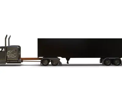 Bad Bunny s Peterbilt 389 Truck and Trailer Midpoly 3D model