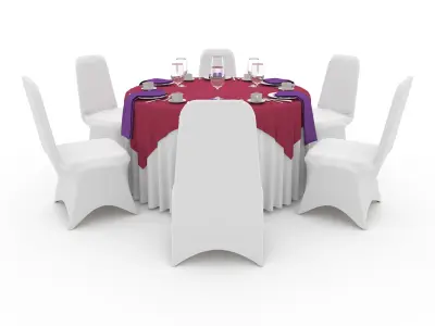 Banquet Table and Chair 31 3D model