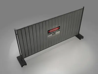 Construction Site Fence  Low-poly 3D model