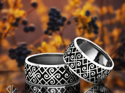 Patterned ring 3D print model