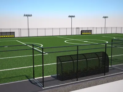 Stadium seating sub bench Low-poly 3D model