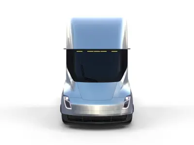 Tesla Truck with Chassis Silver 3D model