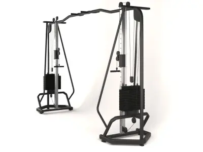 Cable Cross over Gym Machine 3D model
