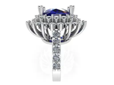 Cushion Cut Ring 4003 3D print model