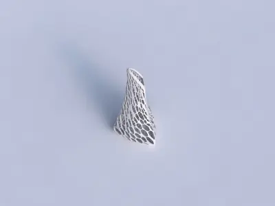 Vase grounded tipping triangle with dense organic lattice 2 3D print model