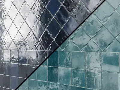 Marazzi zellige Wall tiles Gesso Lana Turchese  Cielo Argilla  3D model