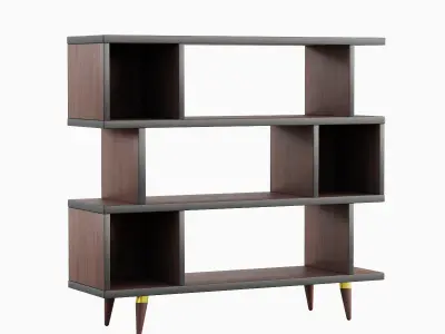 Modern Bookshelf Set  Low-poly 3D model