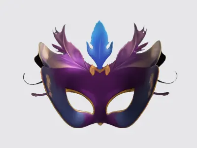 Luxury Venetian Masquerade Mask Low-poly 3D model