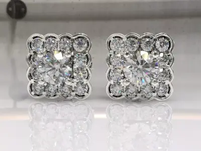 Timothes Diamond Earing 3D JewelryModel  Printable 3D 3D print model