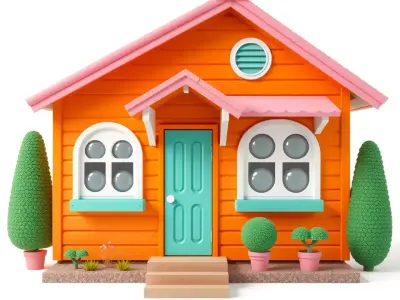 Cozy Cottage Vibrant model pack Low-poly 3D model