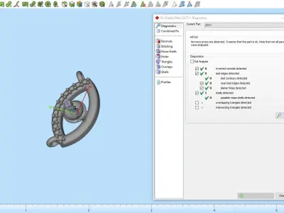 Eye pendant with pearl 3D print model