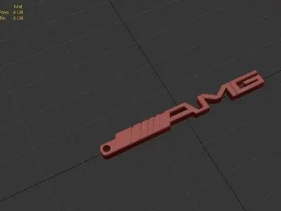 AMG logo keychain 3D print model 3D print model